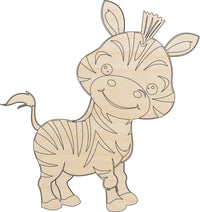 Cute Zebra Wood Craft Shape – Laser Cut Baltic Birch Unfinished DIY Wood Art Supplies ANML67 - The Wood Shape Store