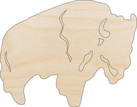 Bison Buffalo Wood Craft Shape – Laser Cut Baltic Birch Unfinished DIY Wood Art Supplies ANML69 - The Wood Shape Store