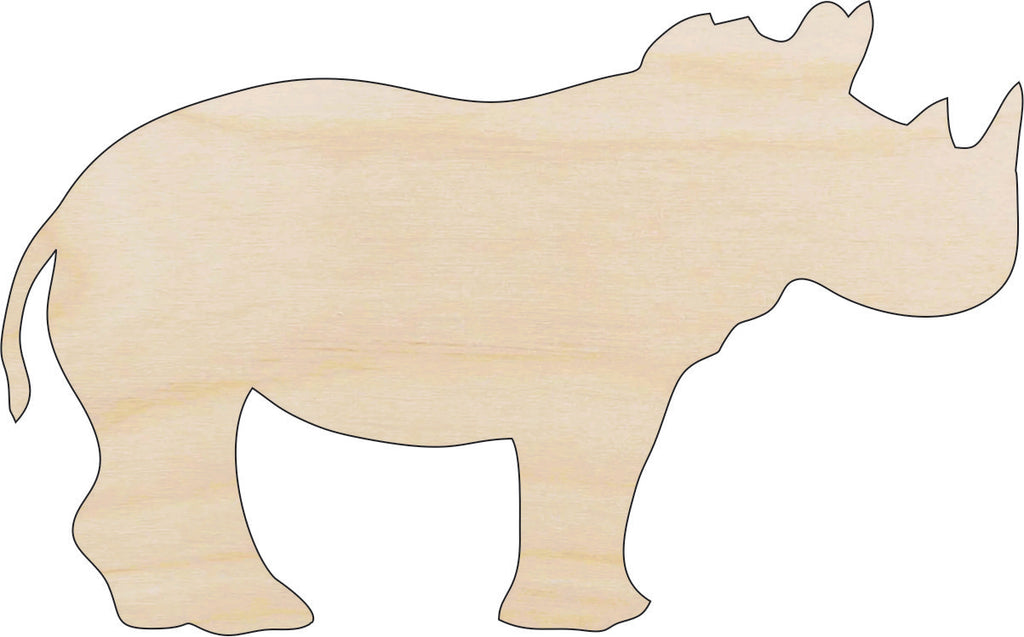 Rhino - Laser Cut Out Unfinished Wood Craft Shape ANML6