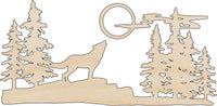 Howling Wolf Wood Craft Shape – Laser Cut Baltic Birch Unfinished DIY Art Supplies ANML72 - The Wood Shape Store