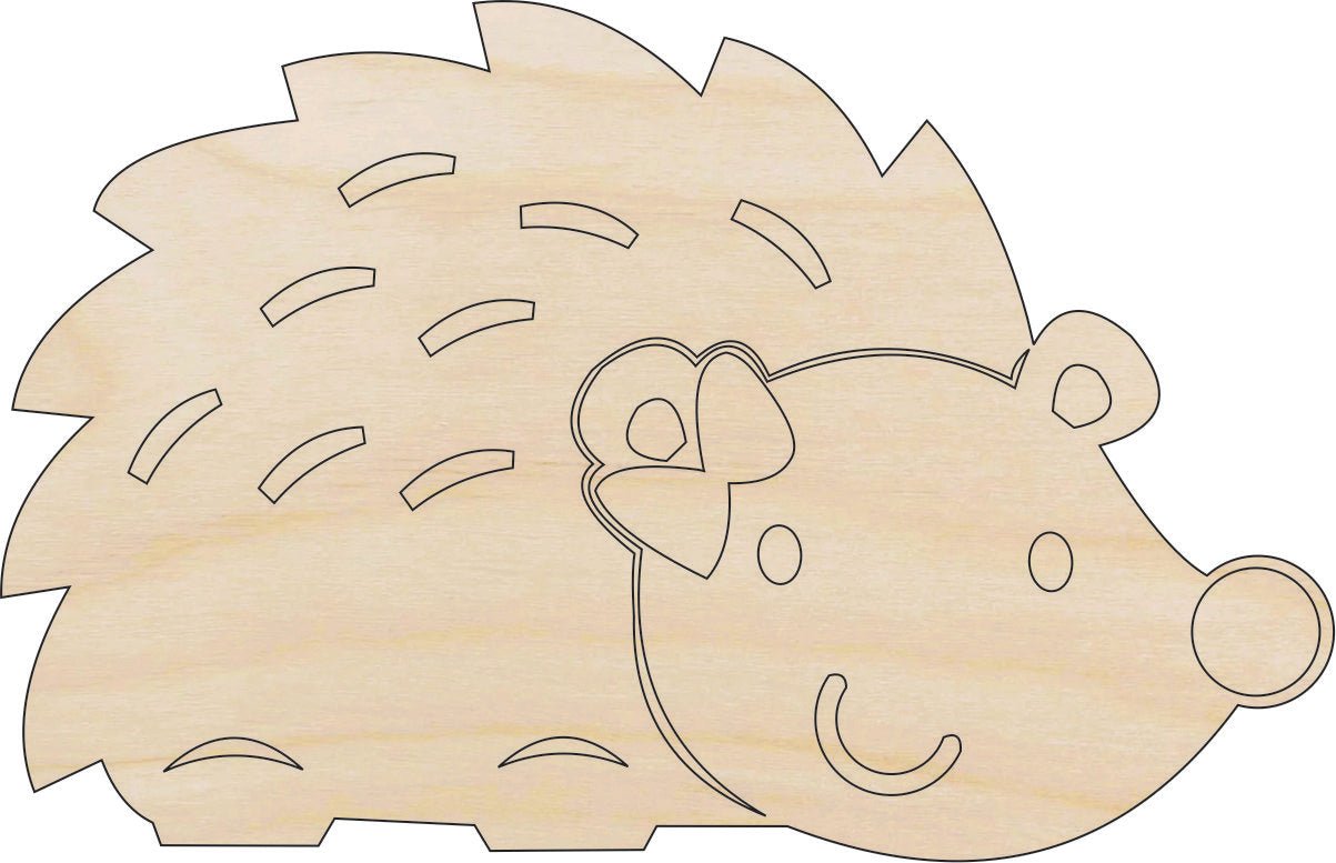 Porcupine Wood Craft Shape – Laser Cut Baltic Birch Unfinished DIY Wood Art Supplies ANML74 - The Wood Shape Store
