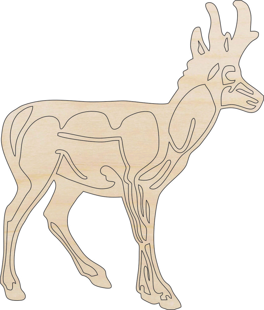 Antelope - Laser Cut Out Unfinished Wood Craft Shape ANML78