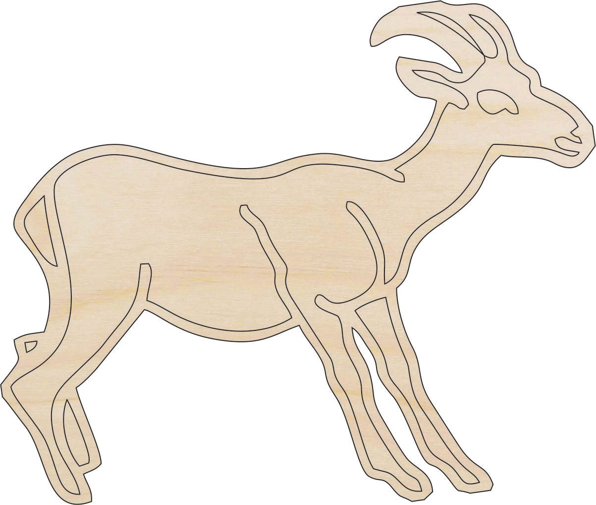 Antelope Wood Craft Shape – Laser Cut Baltic Birch Unfinished DIY Wood Art Supplies ANML79 - The Wood Shape Store