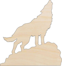 Howling Wolf Wood Craft Shape – Laser Cut Baltic Birch Unfinished DIY Wood Art Supplies ANML8 - The Wood Shape Store