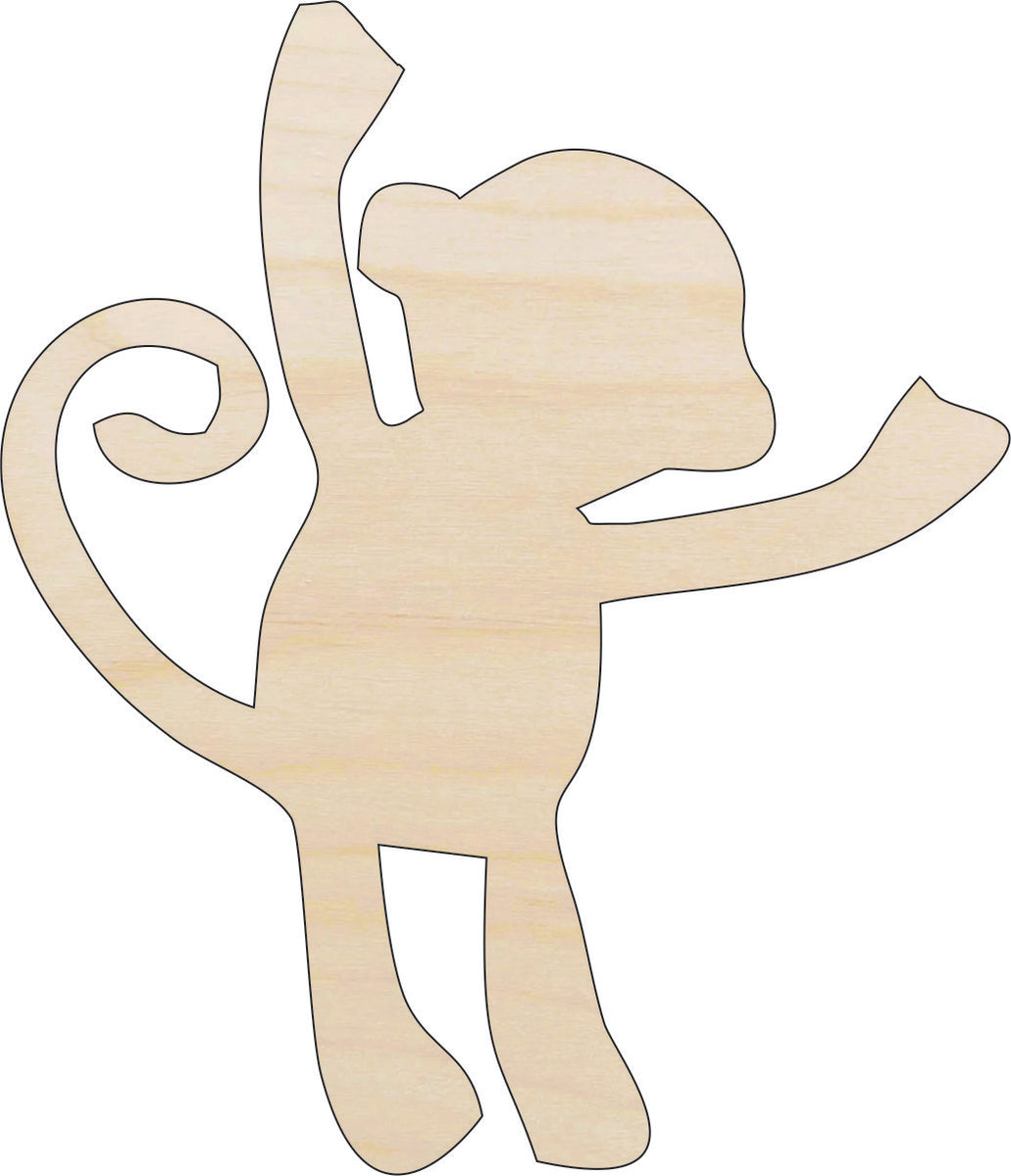Monkey Wood Craft Shape Laser Cut Out & Unfinished DIY Craft Supply AP ...