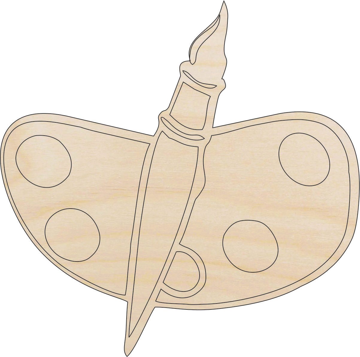 Paint Palette Wood Craft Shape – Laser Cut Baltic Birch Unfinished DIY Wood Art Supplies ART1 - The Wood Shape Store