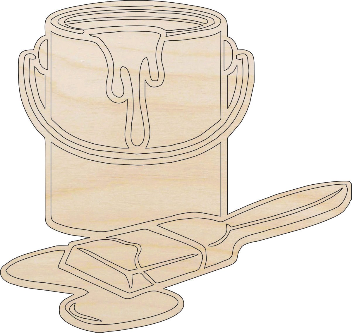 Paint Can Wood Craft Shape – Laser Cut Baltic Birch Unfinished DIY Wood Art Supplies ART7 - The Wood Shape Store