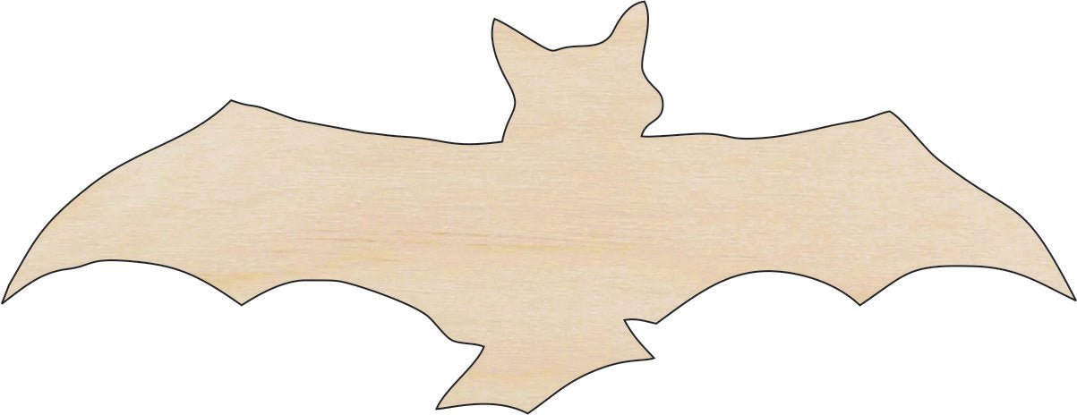 Flying Bat Wood Craft Shape – Laser Cut Baltic Birch Unfinished DIY Wood Art Supplies BAT17 - The Wood Shape Store