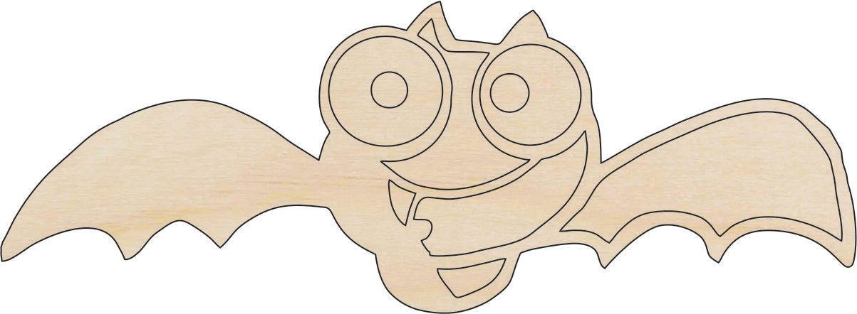Flying Bat Wood Craft Shape – Laser Cut Baltic Birch Unfinished DIY Wood Art Supplies BAT3 - The Wood Shape Store