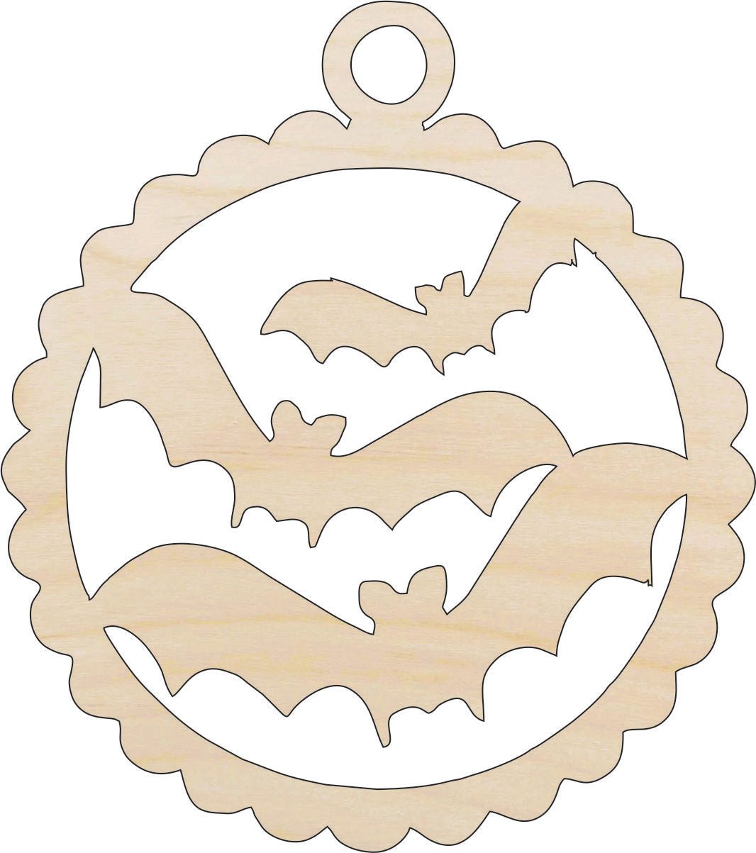 Bat Ornament Wood Craft Shape – Laser Cut Baltic Birch Unfinished DIY Wood Art Supplies BAT5 - The Wood Shape Store