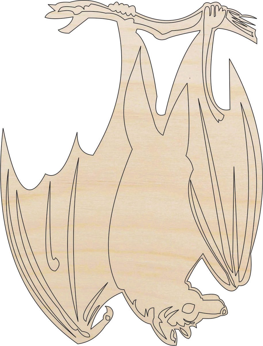 Hanging Bat Wood Craft Shape – Laser Cut Baltic Birch Unfinished DIY Wood Art Supplies BAT6 - The Wood Shape Store