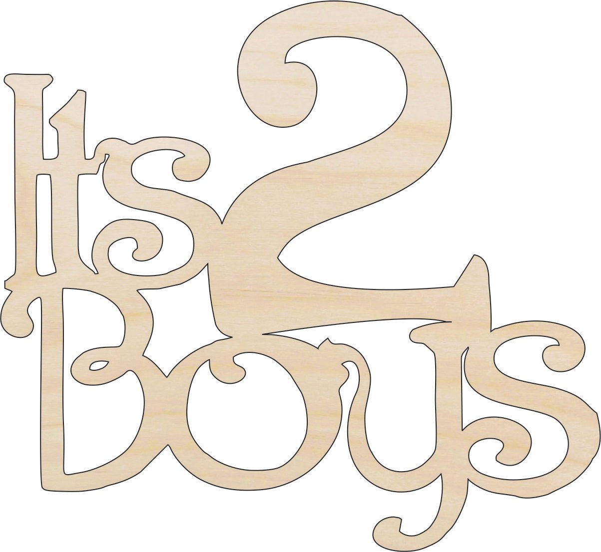 It's Two Boys Baby Sign Wood Craft Shape – Laser Cut Baltic Birch Unfinished DIY Wood Art Supplies BBY16 - The Wood Shape Store