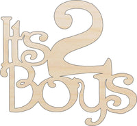 It's Two Boys Baby Sign Wood Craft Shape – Laser Cut Baltic Birch Unfinished DIY Wood Art Supplies BBY16 - The Wood Shape Store