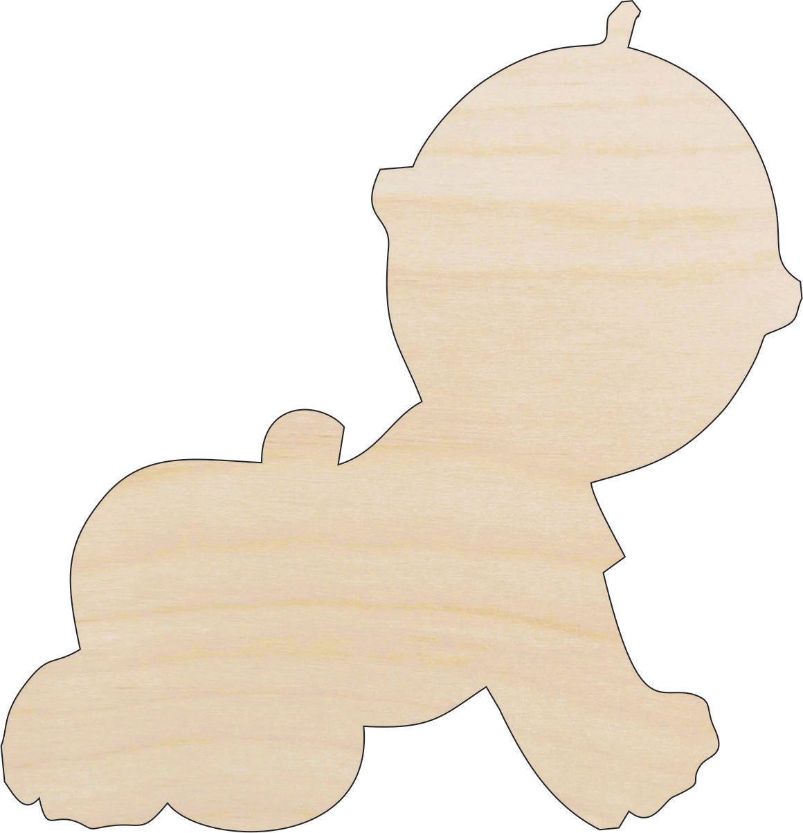 Crawling Baby Wood Craft Shape – Laser Cut Baltic Birch Unfinished DIY Wood Art Supplies BBY28 - The Wood Shape Store
