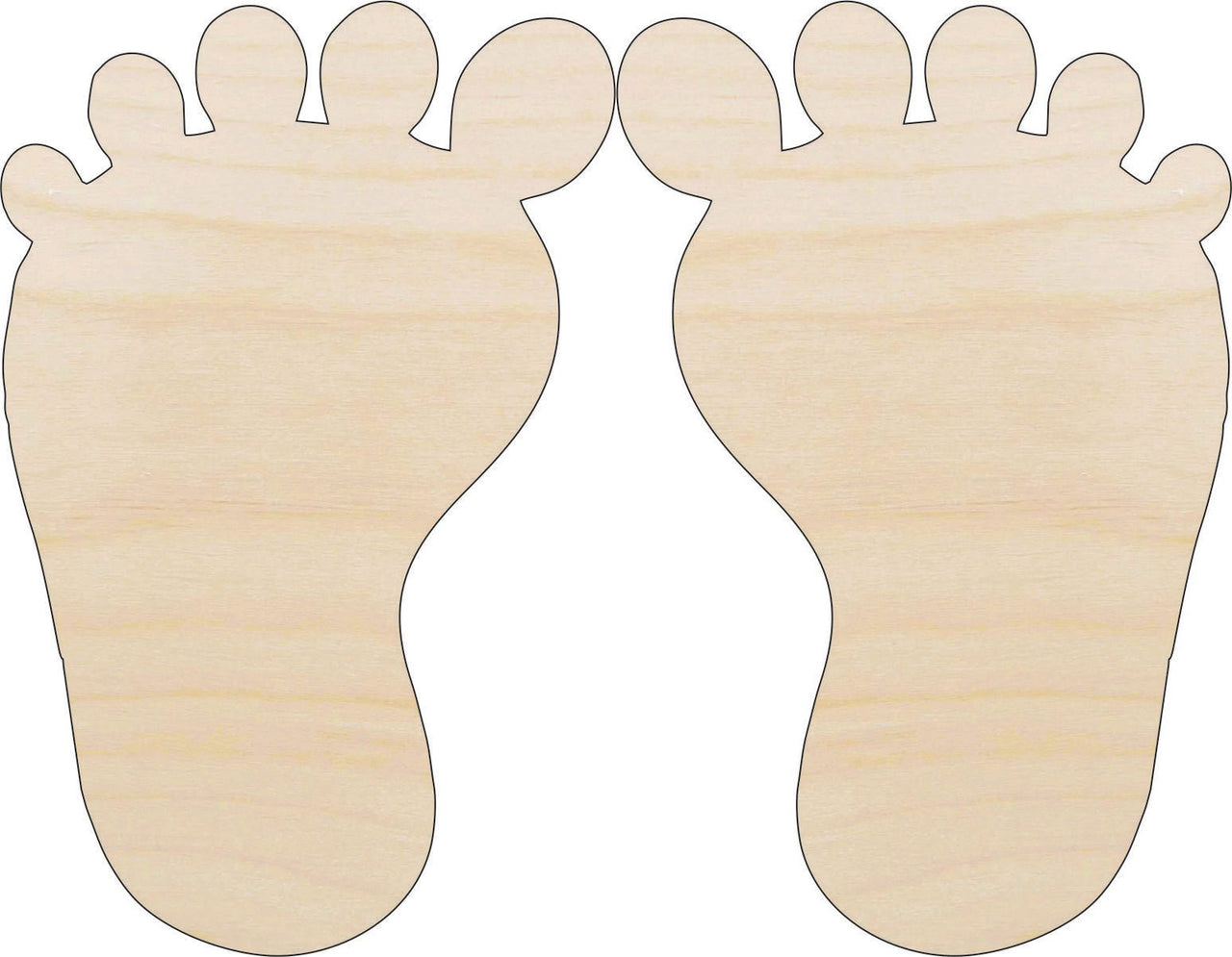Baby Feet Wood Craft Shape – Laser Cut Baltic Birch Unfinished DIY Wood Art Supplies BBY2 - The Wood Shape Store