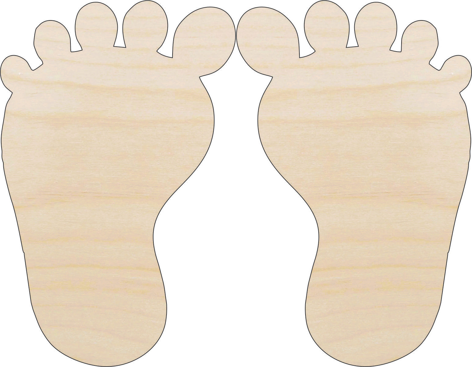 Baby Feet - Laser Cut Out Unfinished Wood Craft Shape BBY2 – The Wood