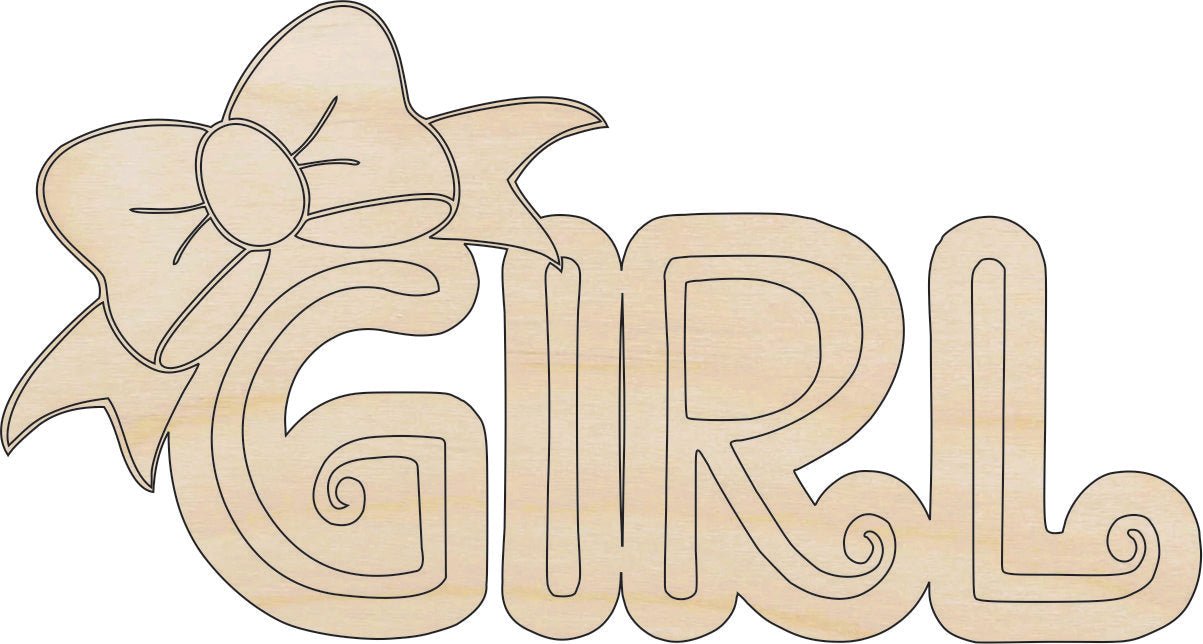 Baby Girl Wood Craft Shape – Laser Cut Baltic Birch Unfinished DIY Wood Art Supplies BBY37 - The Wood Shape Store