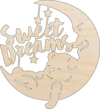 Baby Moon Sign Wood Craft Shape – Laser Cut Baltic Birch Unfinished DIY Wood Art Supplies BBY43 - The Wood Shape Store