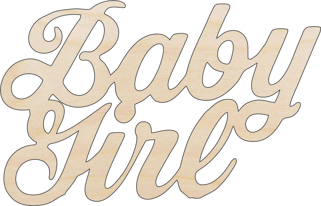 Word Baby Girl - Laser Cut Out Unfinished Wood Craft Shape BBY46