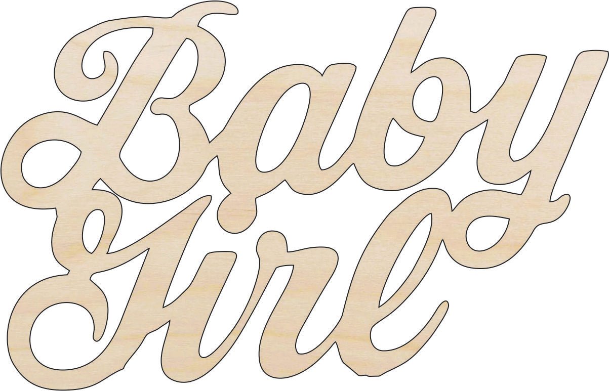 Baby Girl Wood Craft Shape – Laser Cut Baltic Birch Unfinished DIY Wood Art Supplies BBY46 - The Wood Shape Store