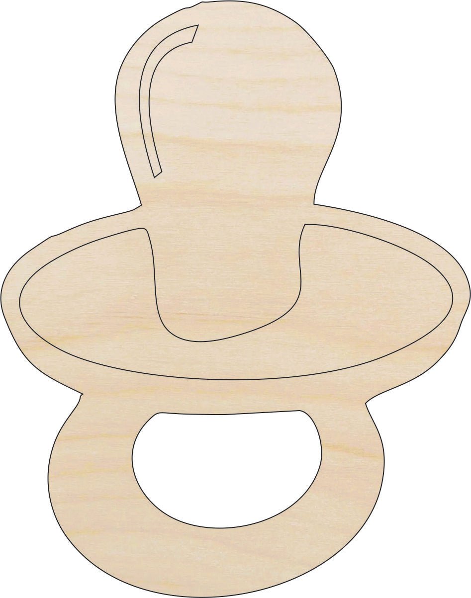 Baby Pacifier Wood Craft Shape – Laser Cut Baltic Birch Unfinished DIY Wood Art Supplies BBY49 - The Wood Shape Store