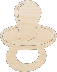 Baby Pacifier Wood Craft Shape – Laser Cut Baltic Birch Unfinished DIY Wood Art Supplies BBY49 - The Wood Shape Store