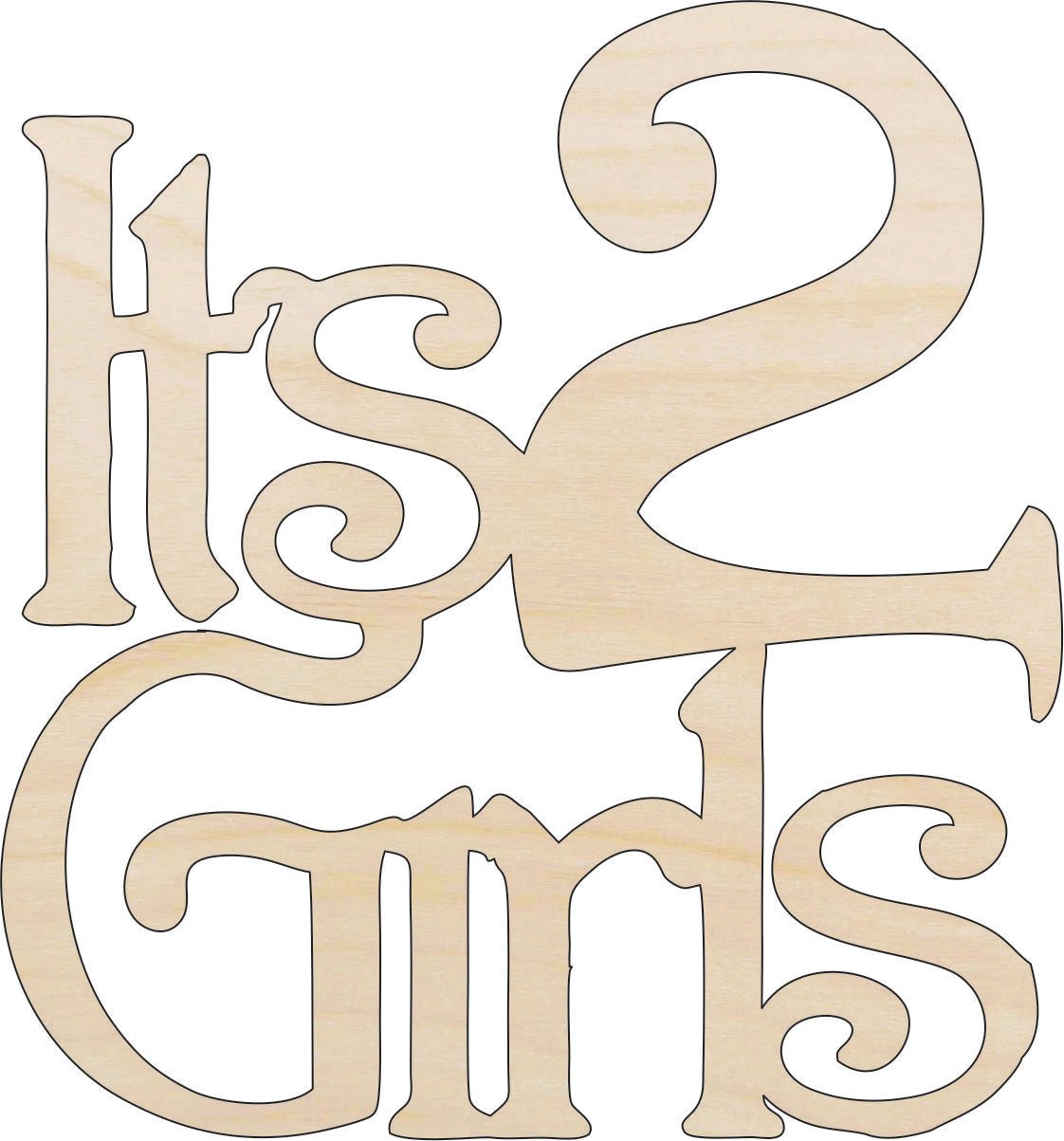 Twin Baby Sign Wood Craft Shape – Laser Cut Baltic Birch Unfinished DIY Wood Art Supplies BBY5 - The Wood Shape Store