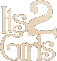 Twin Baby Sign Wood Craft Shape – Laser Cut Baltic Birch Unfinished DIY Wood Art Supplies BBY5 - The Wood Shape Store