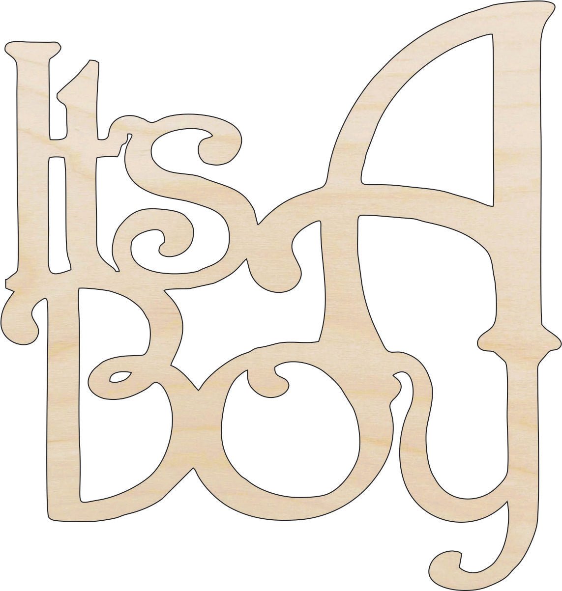 Baby Boy Sign Wood Craft Shape – Laser Cut Baltic Birch Unfinished DIY Wood Art Supplies BBY6 - The Wood Shape Store
