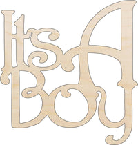 Baby Boy Sign Wood Craft Shape – Laser Cut Baltic Birch Unfinished DIY Wood Art Supplies BBY6 - The Wood Shape Store