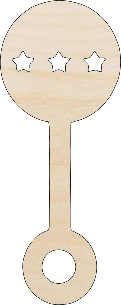 Baby Rattle Wood Craft Shape – Laser Cut Baltic Birch Unfinished DIY Wood Art Supplies BBY7 - The Wood Shape Store