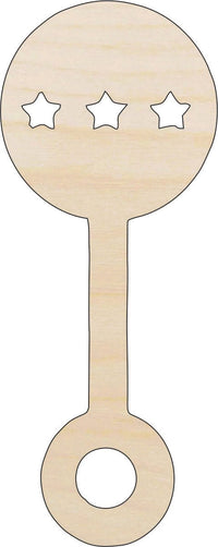 Baby Rattle Wood Craft Shape – Laser Cut Baltic Birch Unfinished DIY Wood Art Supplies BBY7 - The Wood Shape Store