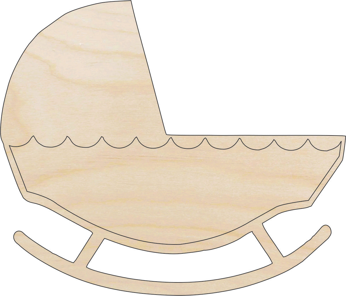 Baby Cradle - Laser Cut Out Unfinished Wood Craft Shape BBY8 Baby Cradle - Laser Cut Out Unfinished Wood Craft Shape BBY8