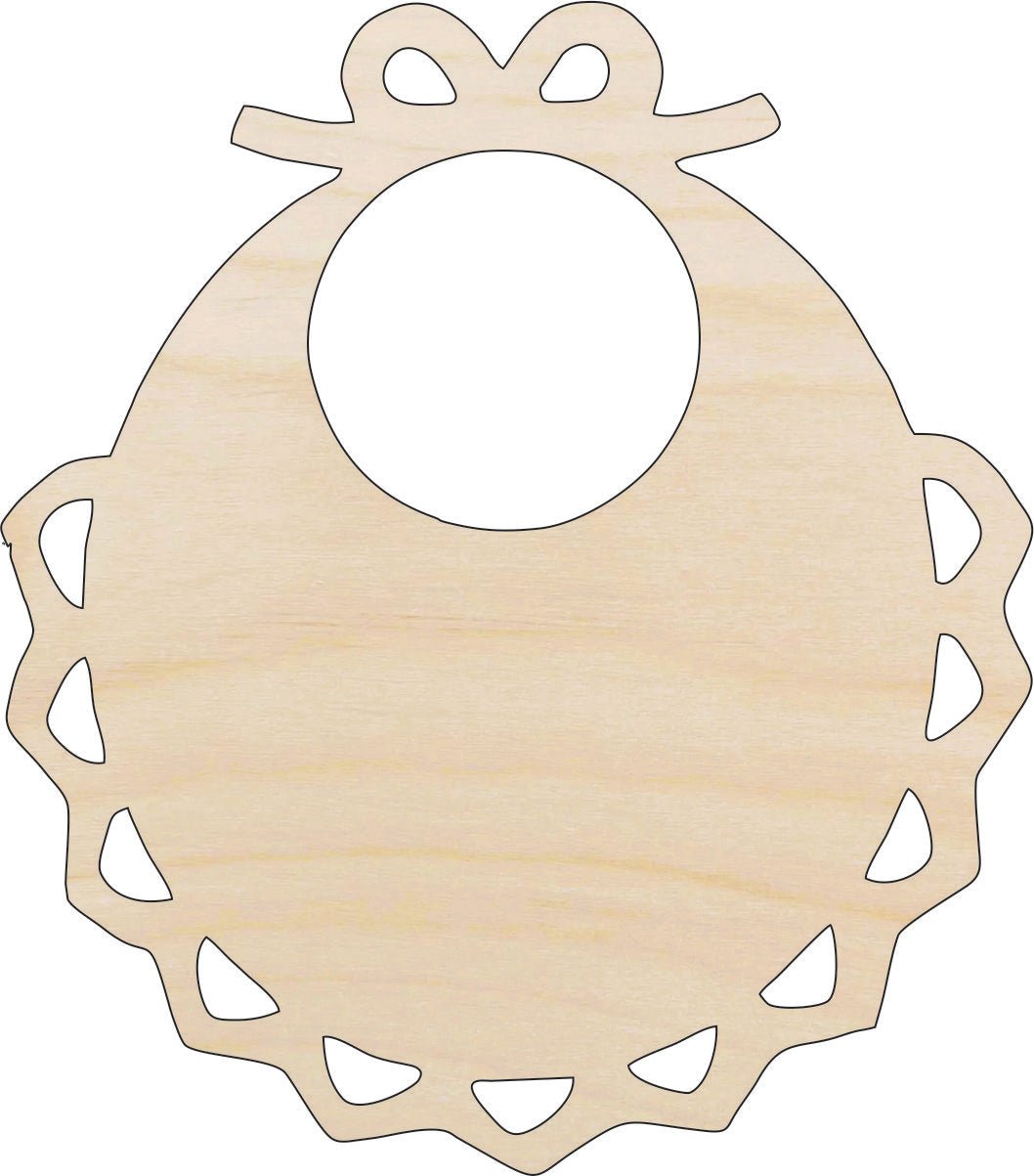 Baby Bib Wood Craft Shape – Laser Cut Baltic Birch Unfinished DIY Wood Art Supplies BBY9 - The Wood Shape Store