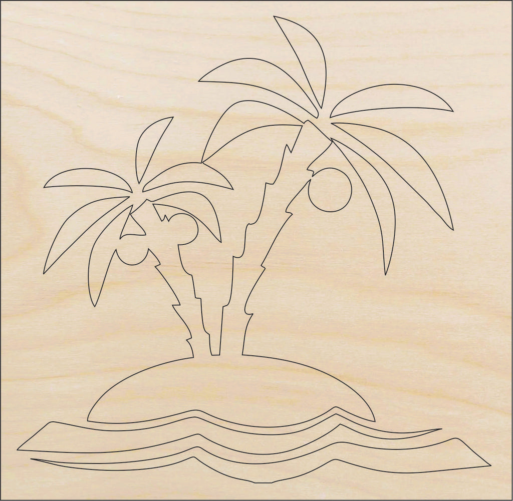 Tree Palm - Laser Cut Out Unfinished Wood Craft Shape BCH10