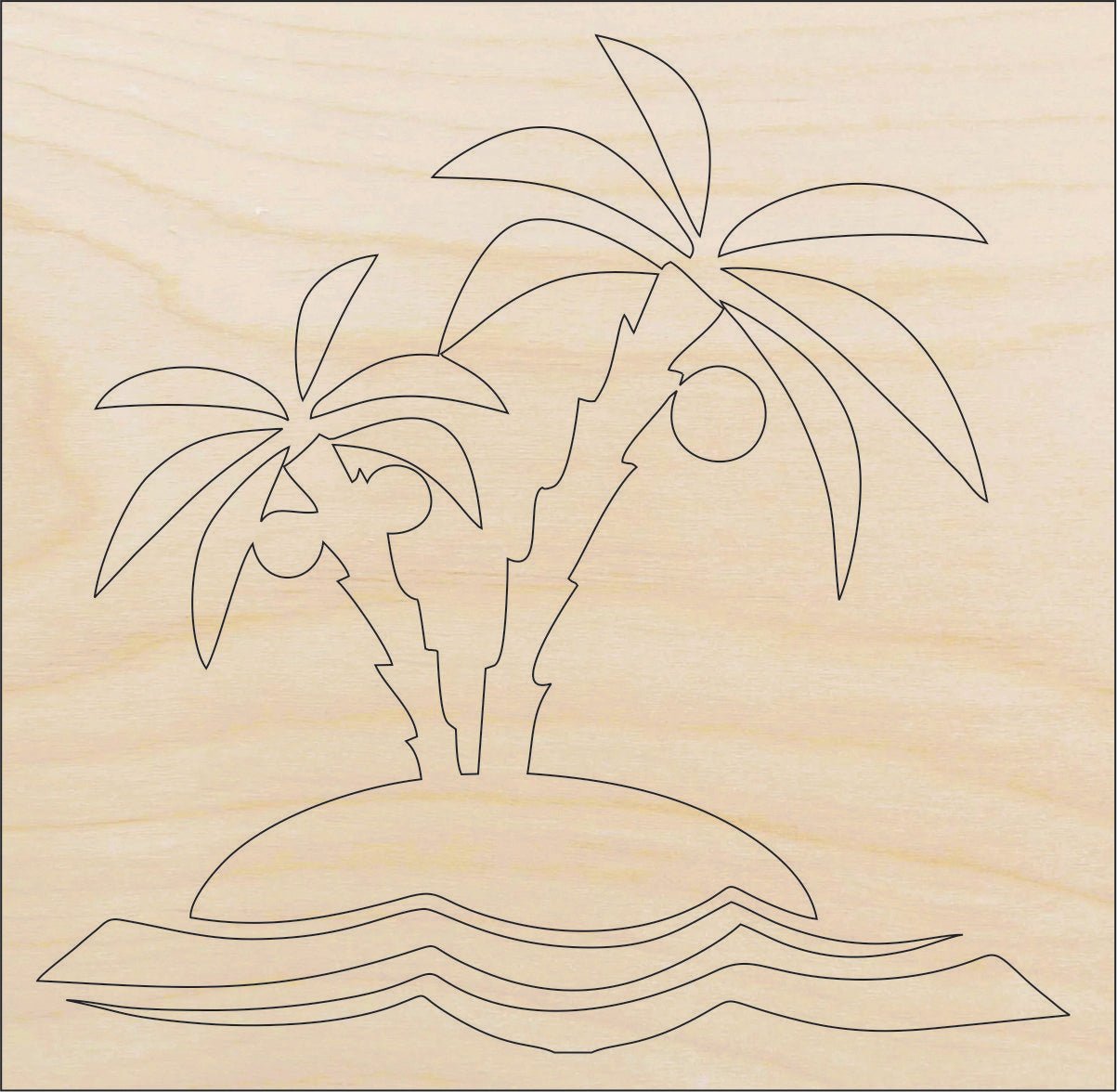 Palm Tree Wood Craft Shape – Laser Cut Baltic Birch Unfinished DIY Wood Art Supplies BCH10 - The Wood Shape Store