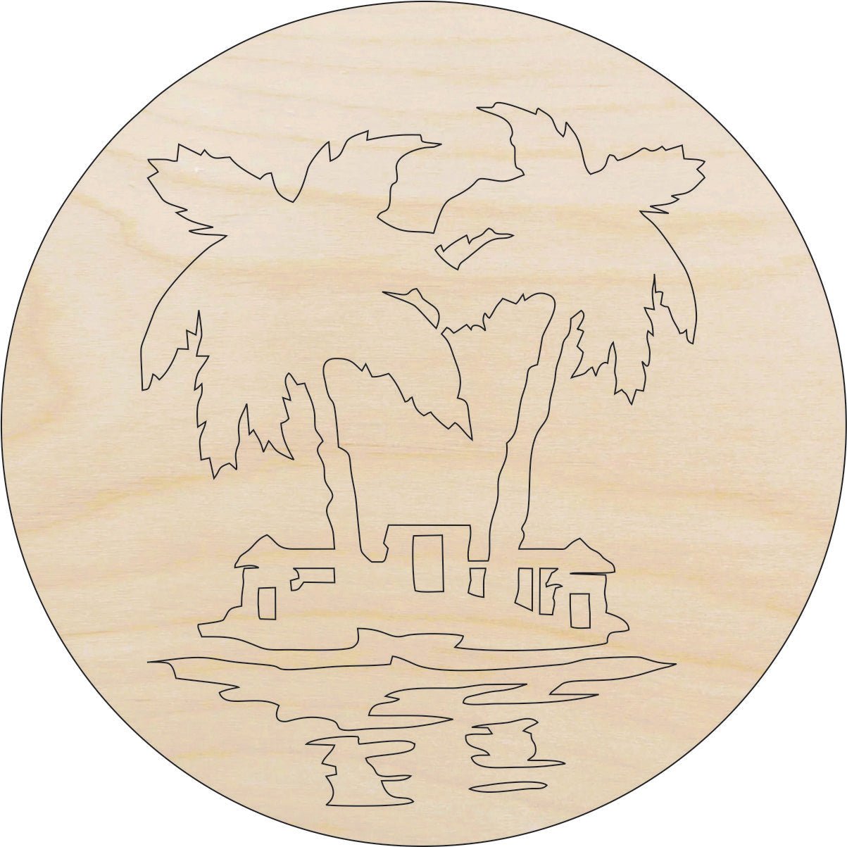 Palm Tree Wood Craft Shape – Laser Cut Baltic Birch Unfinished DIY Wood Art Supplies BCH11 - The Wood Shape Store