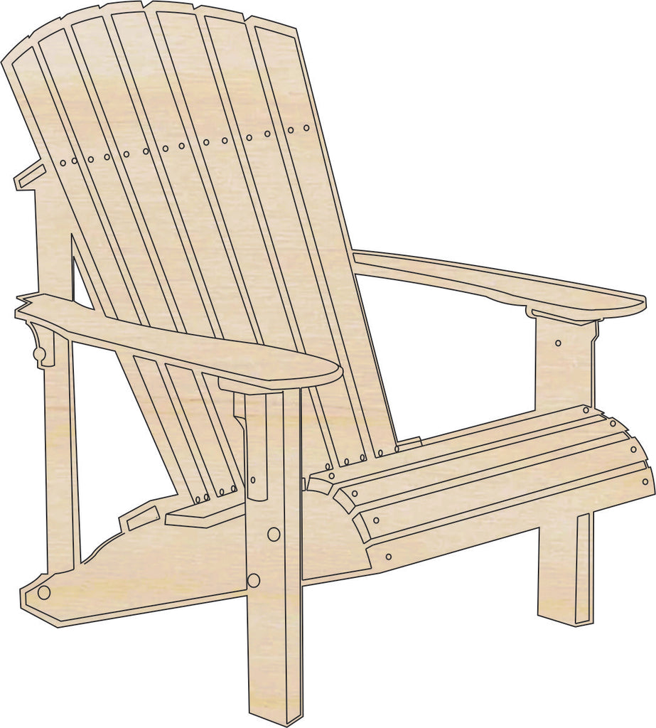 Decor Chair Adirondack - Laser Cut Out Unfinished Wood Craft Shape BCH12