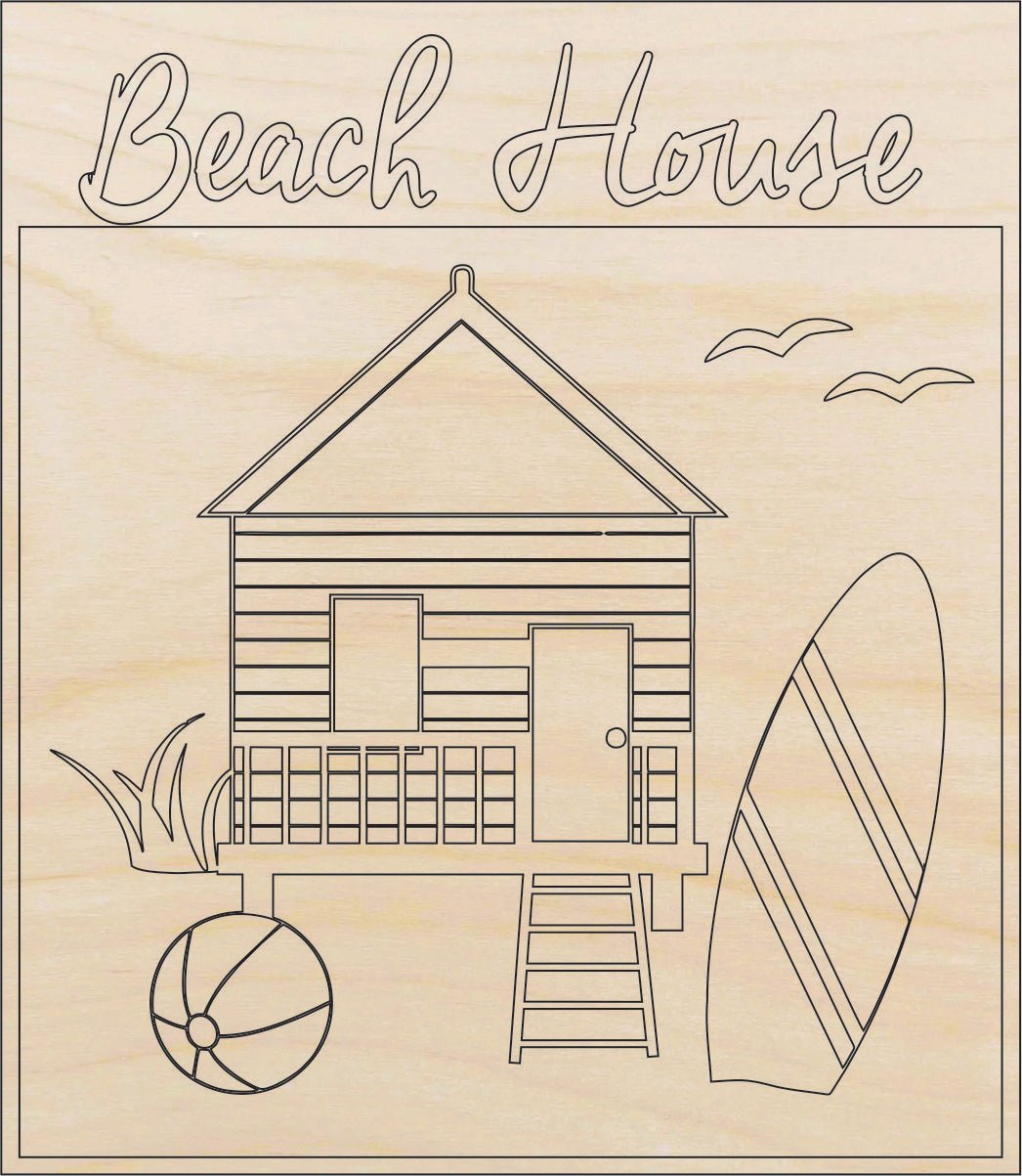 Beach Wood Craft Shape – Laser Cut Baltic Birch Unfinished DIY Wood Art Supplies BCH18 - The Wood Shape Store