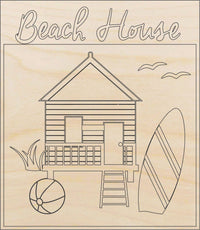 Beach Wood Craft Shape – Laser Cut Baltic Birch Unfinished DIY Wood Art Supplies BCH18 - The Wood Shape Store