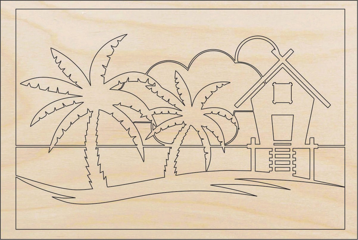 Beach Wood Craft Shape – Laser Cut Baltic Birch Unfinished DIY Wood Art Supplies BCH19 - The Wood Shape Store