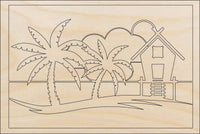 Beach Wood Craft Shape – Laser Cut Baltic Birch Unfinished DIY Wood Art Supplies BCH19 - The Wood Shape Store