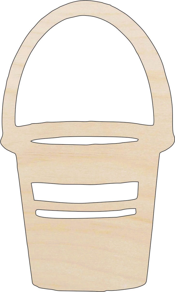 Beach Bucket Wood Craft Shape – Laser Cut Baltic Birch Unfinished DIY Wood Art Supplies BCH1 - The Wood Shape Store