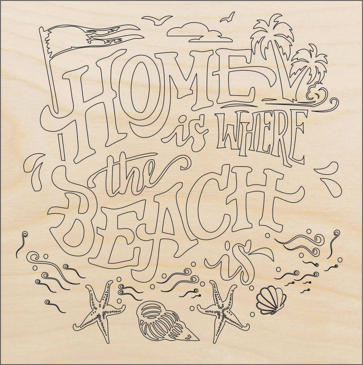 Sign Beach - Laser Cut Out Unfinished Wood Craft Shape BCH22 Sign Beach - Laser Cut Out Unfinished Wood Craft Shape BCH22