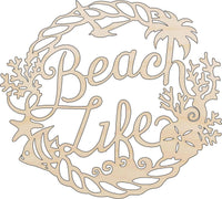 Beach Life Wood Craft Shape – Laser Cut Baltic Birch Unfinished DIY Wood Art Supplies BCH24 - The Wood Shape Store