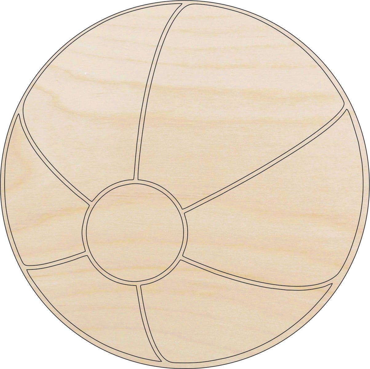 Beach Ball Wood Craft Shape – Laser Cut Baltic Birch Unfinished DIY Wood Art Supplies BCH26 - The Wood Shape Store