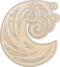 Wave Wood Craft Shape – Laser Cut Baltic Birch Unfinished DIY Wood Art Supplies BCH4 - The Wood Shape Store