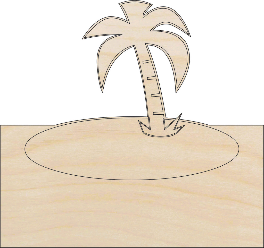 Palm Tree Island - Laser Cut Wood Shape BCH5