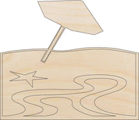 Beach Umbrella Wood Craft Shape – Laser Cut Baltic Birch Unfinished DIY Wood Art Supplies BCH6 - The Wood Shape Store