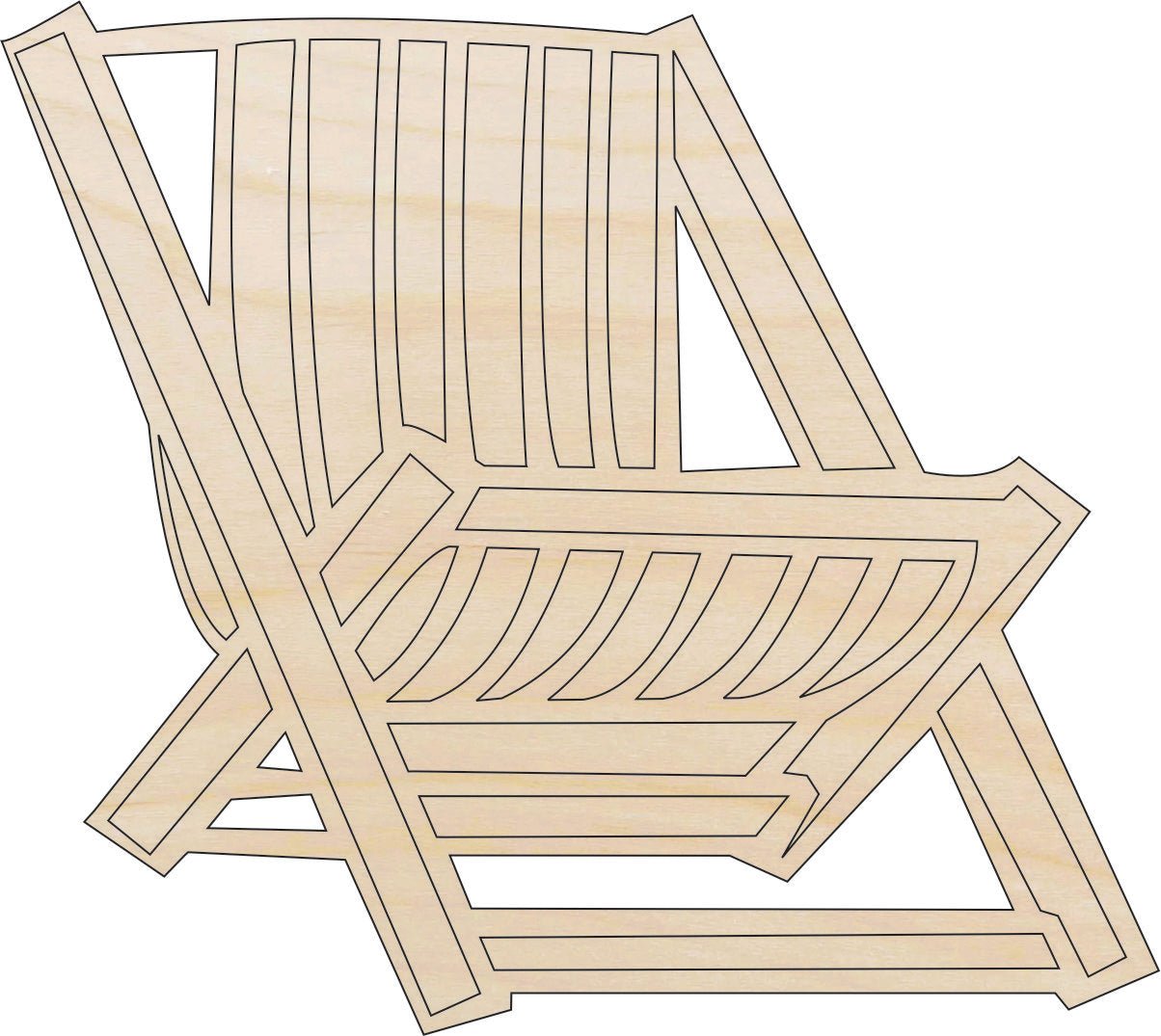 Chair Adirondack Wood Craft Shape – Laser Cut Baltic Birch Unfinished DIY Wood Art Supplies BCH9 - The Wood Shape Store